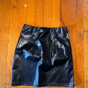 Black Faux Leather Skirt